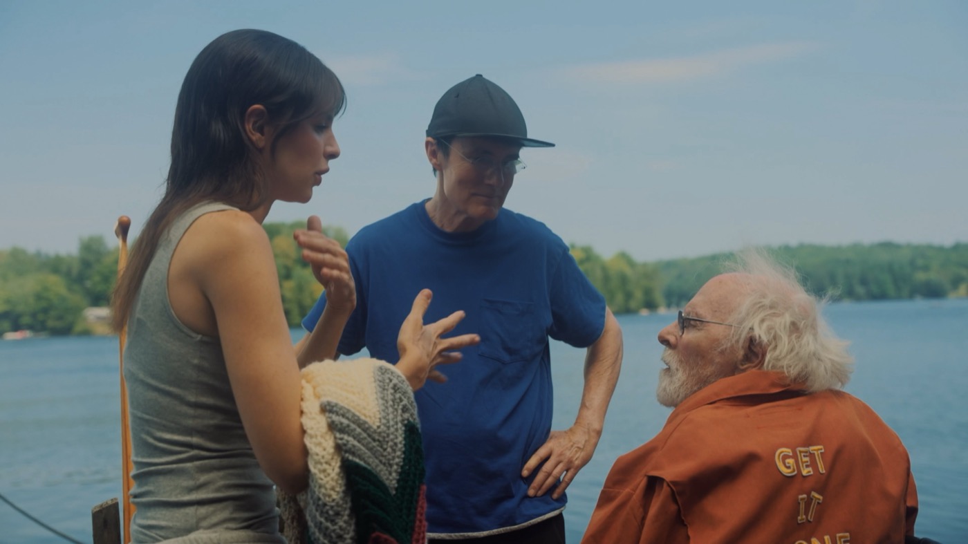 William Scoular with Julia Fox and Bruce Dern on location for Northbound